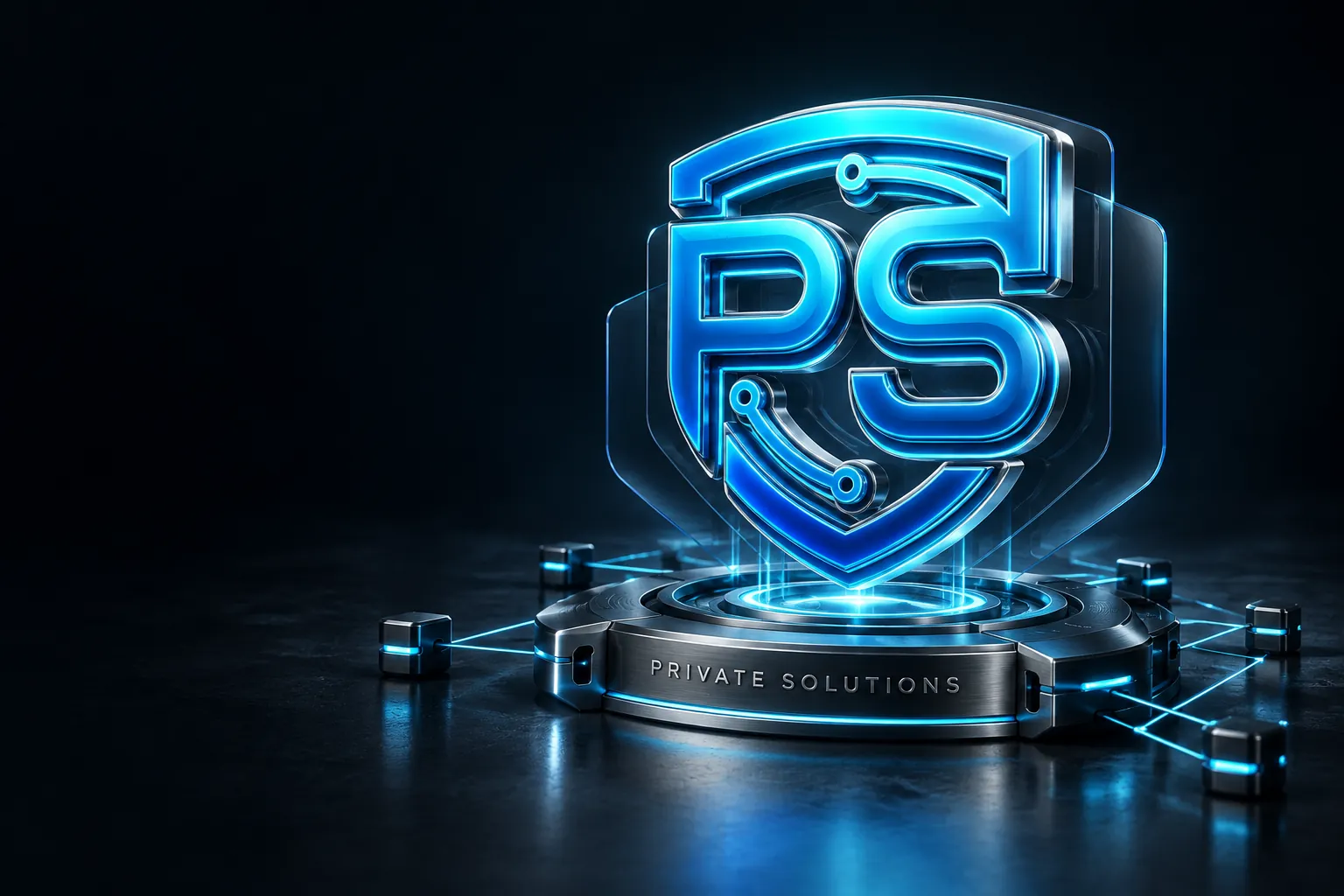 Private Solutions PS shield logo on a pedestal